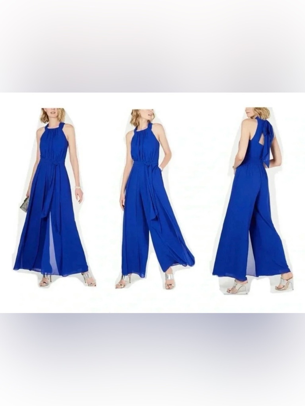 Vince Camuto Chiffon Wide-Leg Jumpsuit Size 8 - Picture 1 of 5